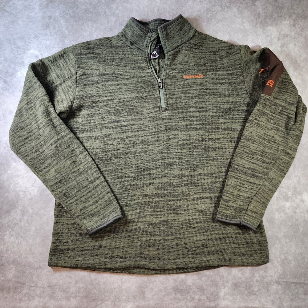 Avalanche Thermalation Mens L Green Fleece 1/4 Zip Pullover